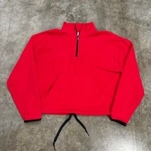 Victorias Secret Pink Polar Fleece Quarter Zip Red Size S